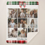 Kerst familienaam foto  klassiek rustiek sherpa deken (Voorkant)