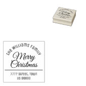 Kerst familienaam typografie | Retouradres Rubberstempel (Gestempeld)