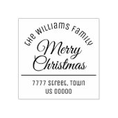 Kerst familienaam typografie | Retouradres Rubberstempel (Afrduk)