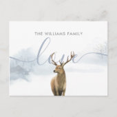 Kerst familienaam Winter bosland hert Briefkaart (Voorkant)