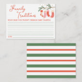 Kerst, Familietradities Spel, Baby shower Informatiekaartje (Voorkant / Achterkant)