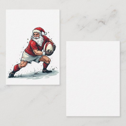 Kerst Fantasie Football Speelt Kerstman   Notitiekaartje (Voorkant / Achterkant)