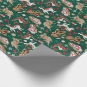 Kerst fantasie gebakken goederen cadeaupapier (Hoek)