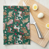 Kerst fantasie gebakken goederen theedoek (Quarter Fold)