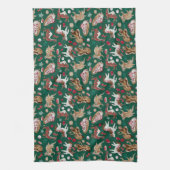 Kerst fantasie gebakken goederen theedoek (Verticaal)