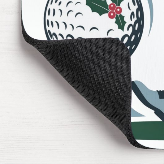 Kerst Fantasie Golf Spelende Kerstman   Muismat (Hoek)