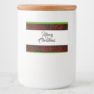 Kerst Faux Folie Design 2 Voedselcontainer Etiket