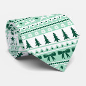 Kerst Faux Trui gebreid patroon in Mint Green Stropdas (Opgerold)