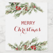 Kerst Favor wijn, Kerstcadeau wijn Wijn Etiket (Enkel label)