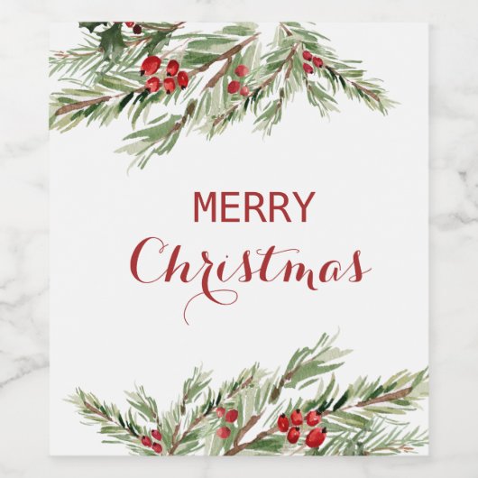 Kerst Favor wijn, Kerstcadeau wijn Wijn Etiket (Enkel label)