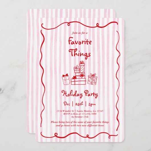 Kerst Favoriete Dingen Kaart (Voorkant / Achterkant)