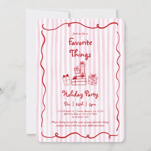 Kerst Favoriete Dingen Kaart (Voorkant)