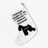 Kerst Favoriete Miniatuur Schnauzer Dog Kleine Kerstsok (Achterkant (Hangend))