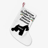 Kerst Favoriete Miniatuur Schnauzer Dog Kleine Kerstsok (Voorkant (Hangend))