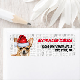 Kerst Fawn Chihuahua Santa Dog Retouradres Etiket