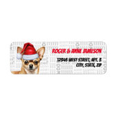 Kerst Fawn Chihuahua Santa Dog Retouradres Etiket (Voorkant)