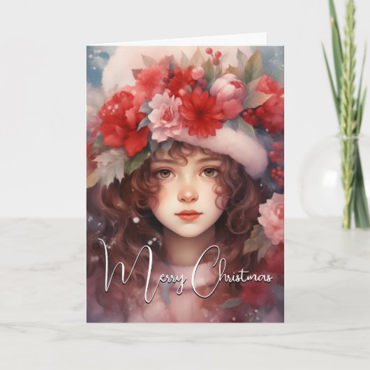 Kerst fee van de pioenen kaart (Voorkant)