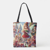 Kerst feeën op het werk tote bag (Achterkant)
