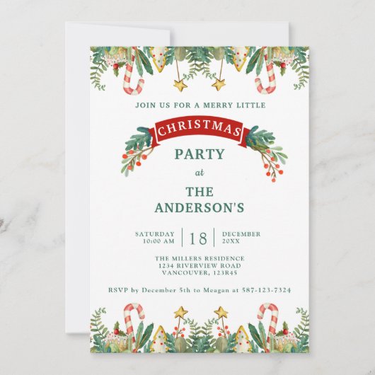 Kerst/feestdag, feestelijke groen kaart (Voorkant)