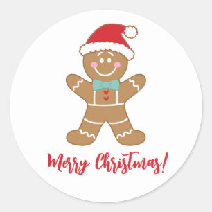 Kerst-feestdag — Gingerbrood Man Ronde Sticker