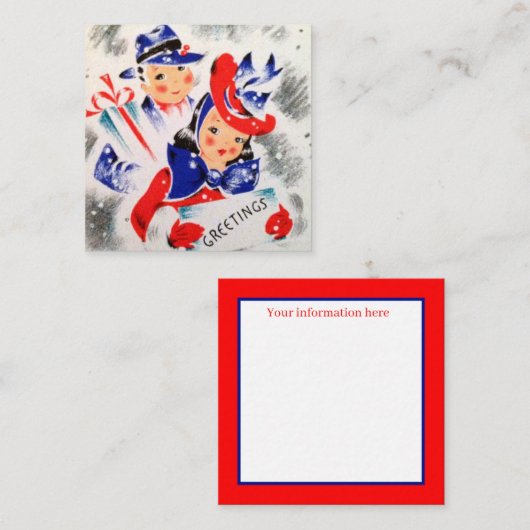 kerst-feestdag vierkante visitekaartje (Voorkant / Achterkant)
