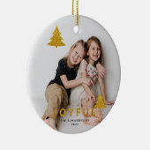 Kerst Feestdagen 2 Foto Familie Keepsake Keramisch Ornament (Rechts)