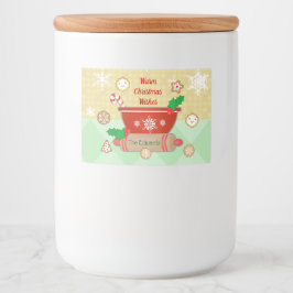 Kerst Feestdagen bakken aangepaste voedsellabel Voedselcontainer Etiket