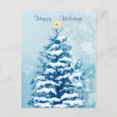 Kerst Feestdagen Briefkaart. Snowy tree (Voorkant)