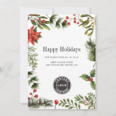 Kerst Feestdagen Business Logo en 2026 Kalender Feestdagenkaart (Voorkant)