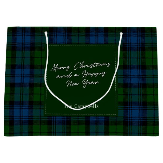 Kerst Feestdagen Campbell Militaire Tartan Groot Cadeauzakje (Voorkant)