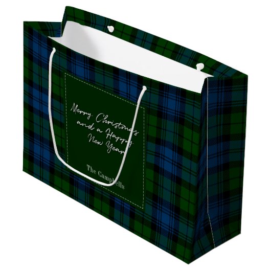 Kerst Feestdagen Campbell Militaire Tartan Groot Cadeauzakje (Voorkant Gekanteld)