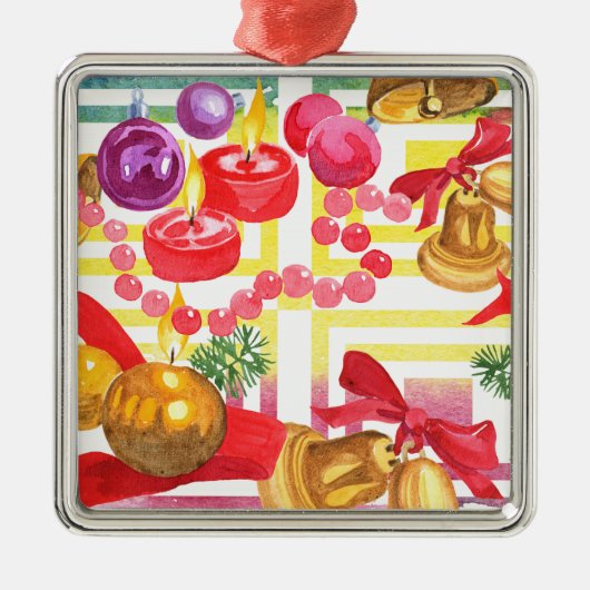 Kerst Feestdagen Decoratie Vierkant Ornament (Voorkant)