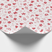 Kerst Feestdagen Elementen Cadeaupapier (Hoek)