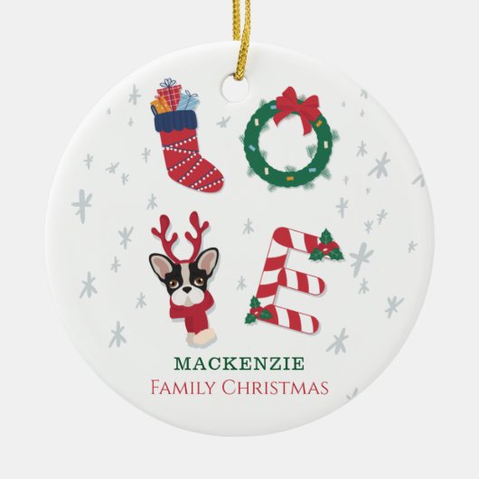 Kerst Feestdagen Familie Aangepast Keramisch Ornament (Voorkant)