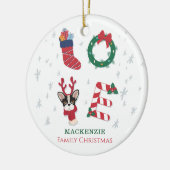 Kerst Feestdagen Familie Aangepast Keramisch Ornament (Links)