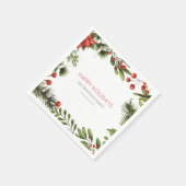 Kerst Feestdagen Familie Bessen Greenery Paper Servet (Hoek)