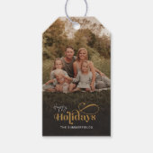 Kerst Feestdagen Familie Foto Feestelijk Modern Cadeaulabel (Voorkant)