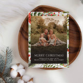 Kerst Feestdagen Familie Foto Groeten Notitiekaartje