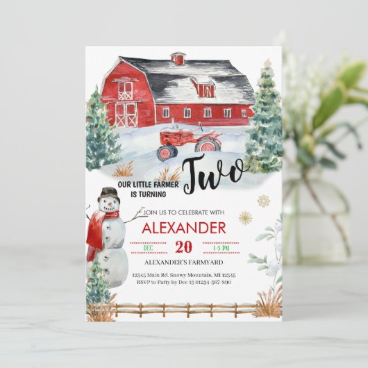 Kerst Feestdagen Feest Verjaardagsuitnodiging Kaart (Staand voorkant)