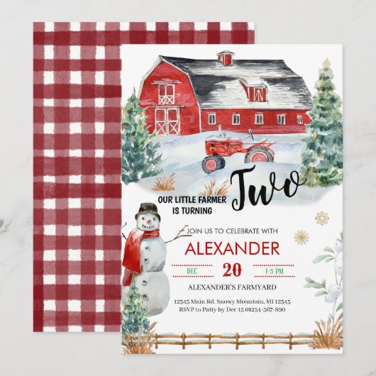 Kerst Feestdagen Feest Verjaardagsuitnodiging Kaart (Voorkant / Achterkant)