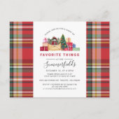 Kerst Feestdagen Feestelijke Favoriete Dingen Part Uitnodiging Briefkaart (Voorkant)