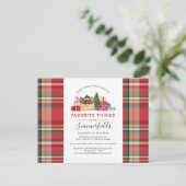 Kerst Feestdagen Feestelijke Favoriete Dingen Part Uitnodiging Briefkaart (Staand voorkant)