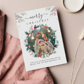 Kerst Feestdagen Foto Mistletoe Botanical Notitiekaartje