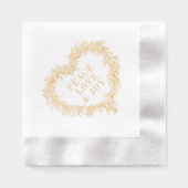 Kerst feestdagen gouden maretak hart vrede liefde folie servetten (Voorkant)