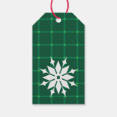 Kerst feestdagen groen gelooid patroon cadeaulabel (Voorkant)