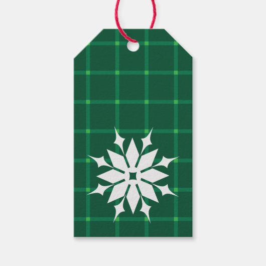 Kerst feestdagen groen gelooid patroon cadeaulabel (Voorkant)
