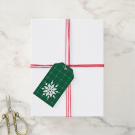 Kerst feestdagen groen gelooid patroon cadeaulabel