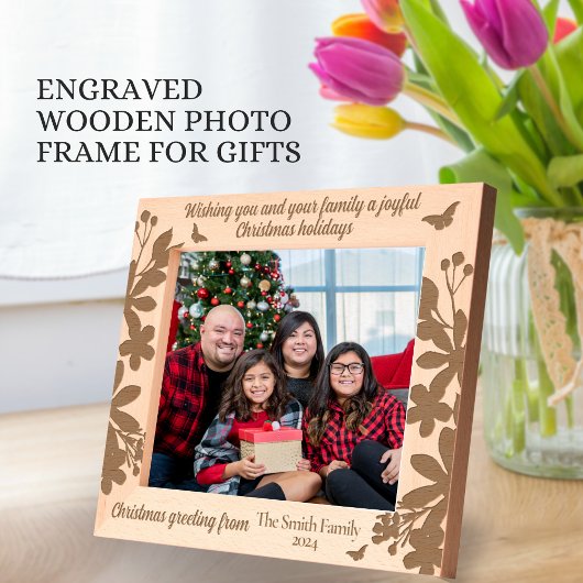 Kerst Feestdagen Groet Laser geëtst Afbeelding Gegraveerde Lijstjes