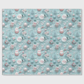 Kerst Feestdagen Modern blauw Cadeaupapier (Vlak)