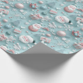 Kerst Feestdagen Modern blauw Cadeaupapier (Hoek)